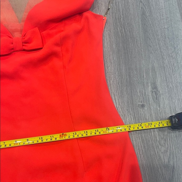 NWT Red Odrella Sheer Bow Holiday Evening Dress - Picture 10 of 11